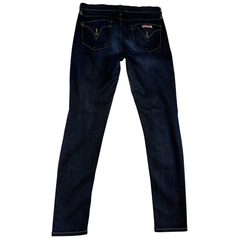 Hudson Skinny Jeans Womens 28 Blue Cotton Dark Wash‎ Flap Pockets Made in USA
